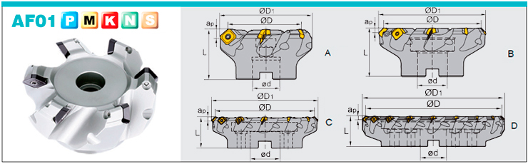 Фреза торцевая со сменными пластинами FMA01