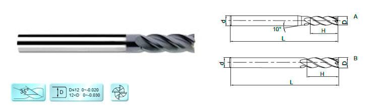 Фреза твердосплавная удлиненная универсальная SP-4FL Фреза твердосплавная удлиненная универсальная SP-4FL