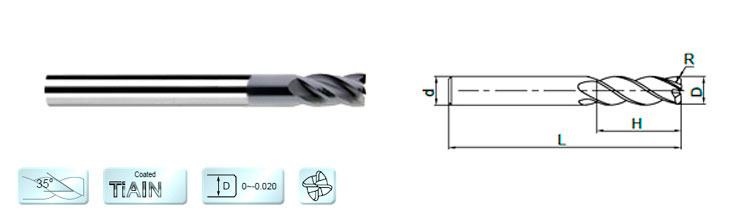 Фреза твердосплавная усиленная удлиненная универсальная SP-4RL